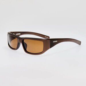 JACQUEMUS Aero Sunglasses in Matte Metallic Bronze Brown